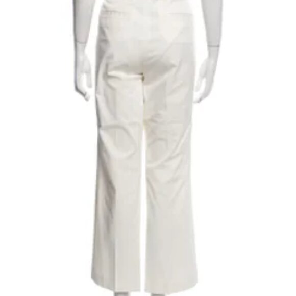 Pre-Loved Nili Lotan Cream Twill Wide Leg Pant - Size 6 - Picture 3 of 9